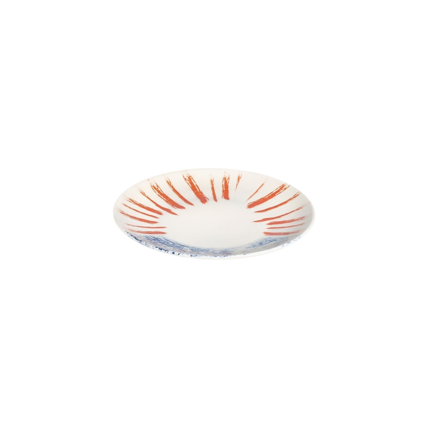 Jedálenská súprava 24 ks biela/červená/modrá /porcelán
