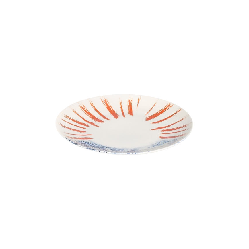 Jedálenská súprava 24 ks biela/červená/modrá /porcelán