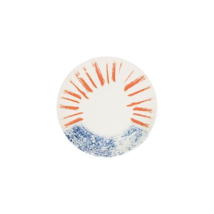 Jedálenská súprava 24 ks biela/červená/modrá /porcelán