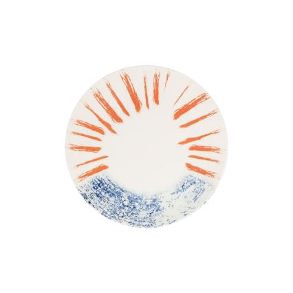 Jedálenská súprava 24 ks biela/červená/modrá /porcelán