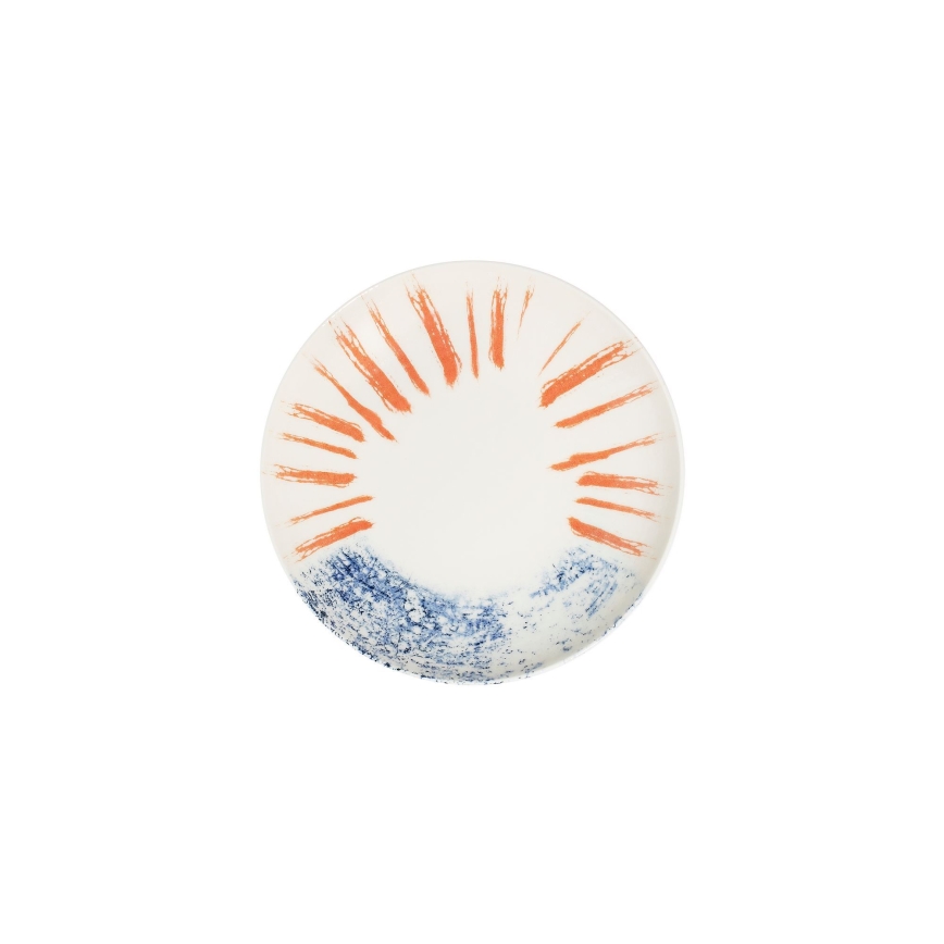 Jedálenská súprava 24 ks biela/červená/modrá /porcelán