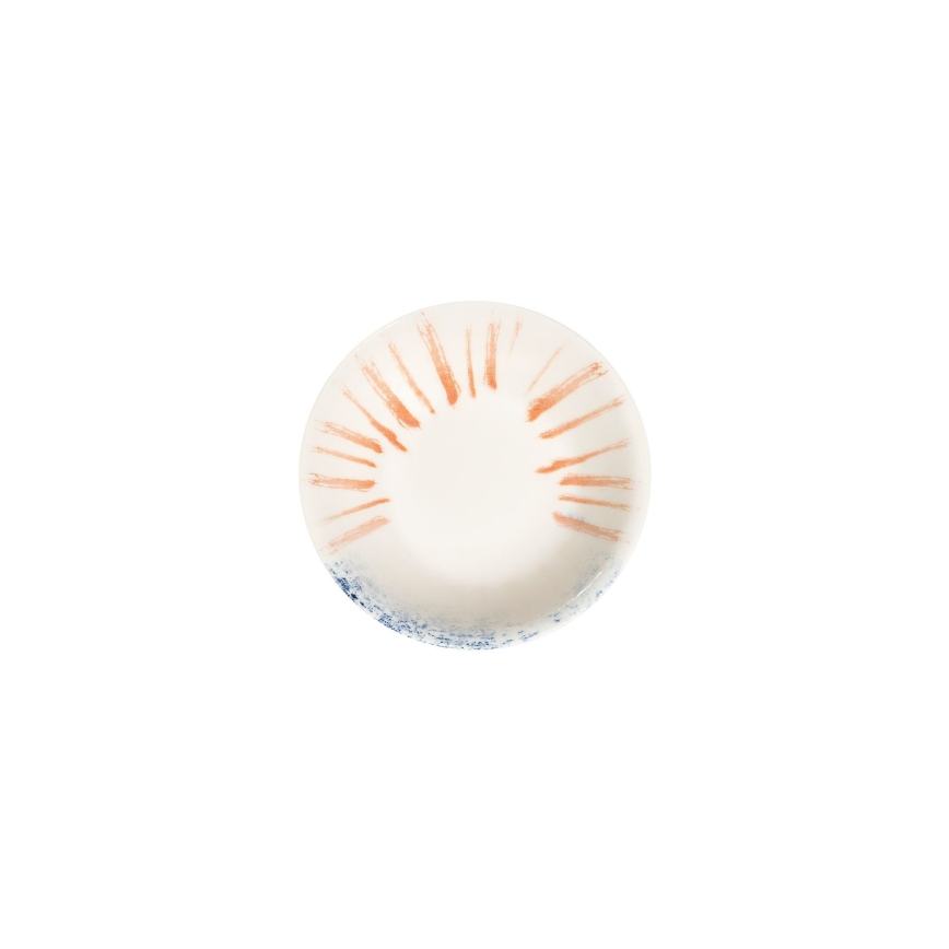 Jedálenská súprava 24 ks biela/červená/modrá /porcelán