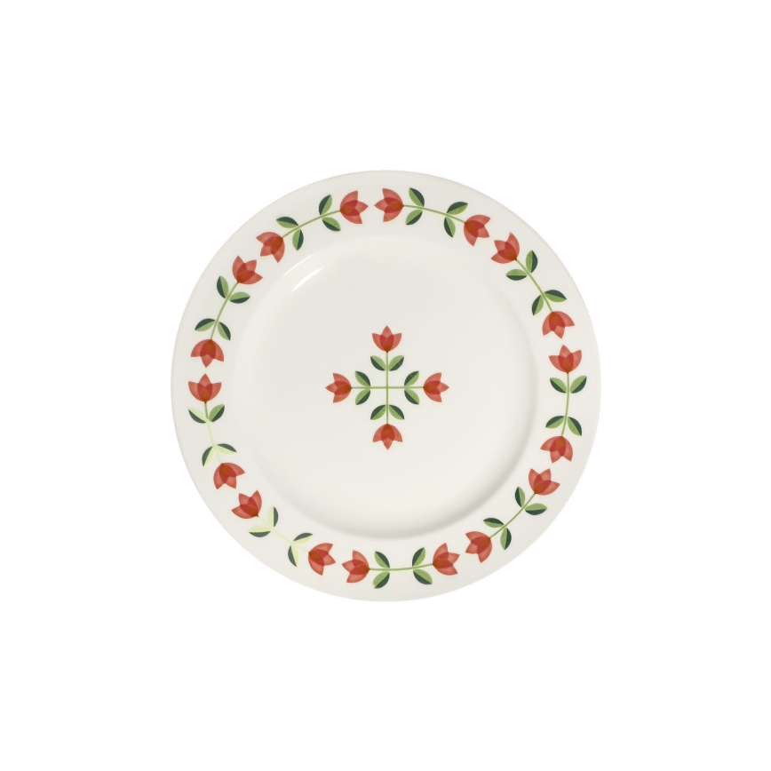 Jedálenská súprava 24 ks biela/červená/zelená/porcelán