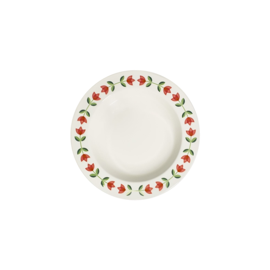 Jedálenská súprava 24 ks biela/červená/zelená/porcelán