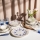 Jedálenská súprava 24 ks biela/modrá/červená/porcelán