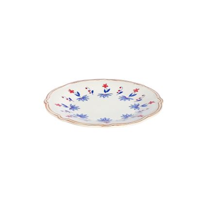 Jedálenská súprava 24 ks biela/modrá/červená/porcelán