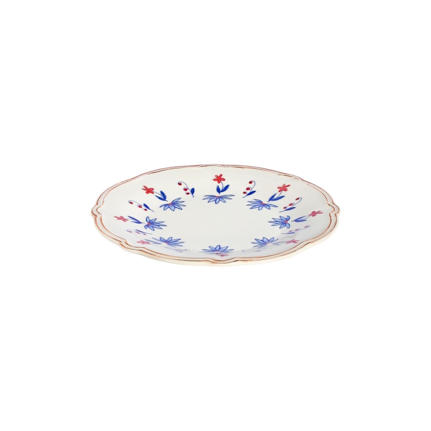 Jedálenská súprava 24 ks biela/modrá/červená/porcelán