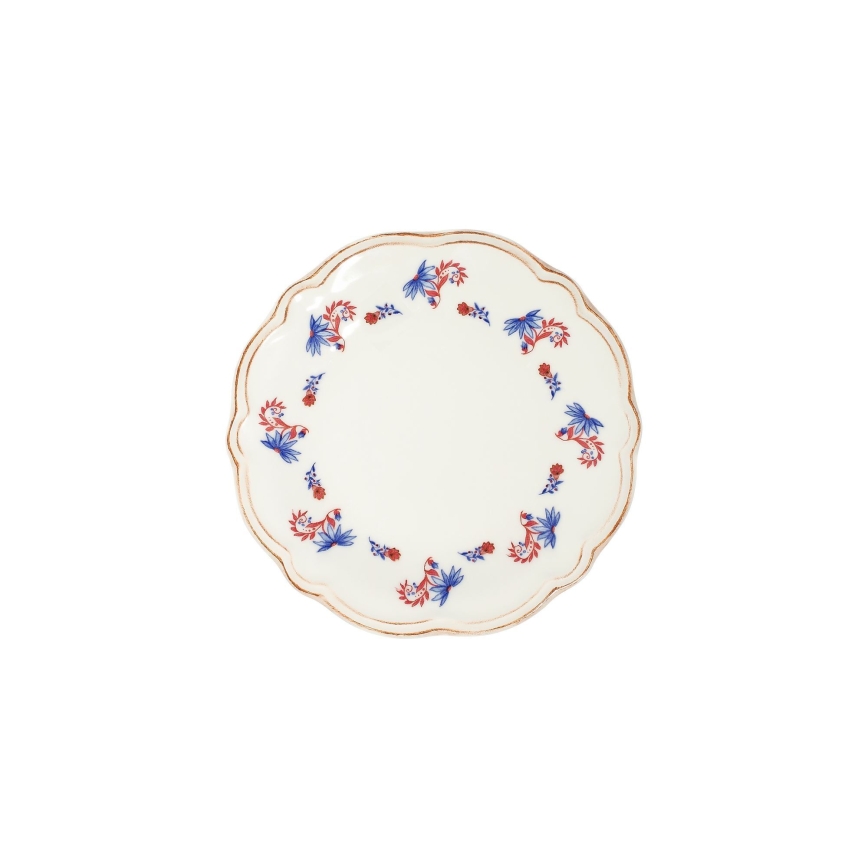 Jedálenská súprava 24 ks biela/modrá/červená/porcelán