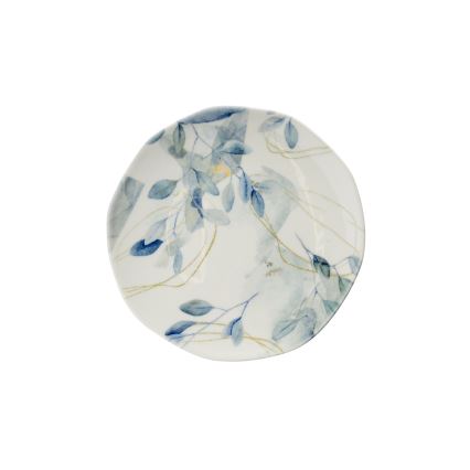 Jedálenská súprava 24 ks, biela/modrá, porcelán