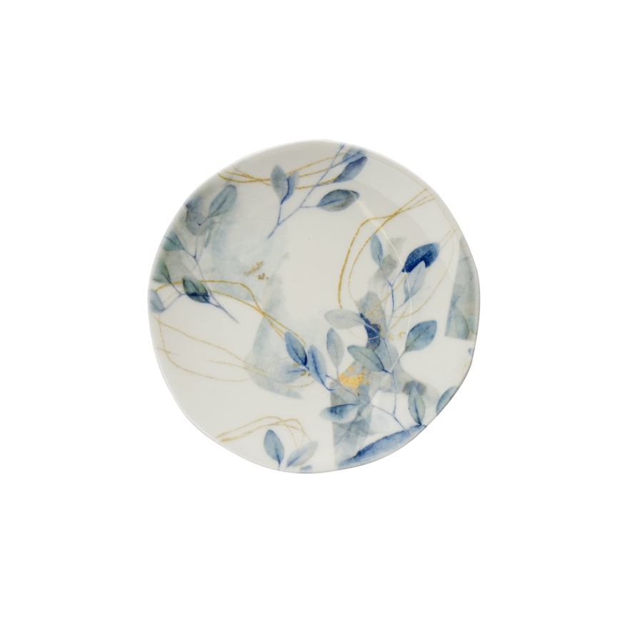 Jedálenská súprava 24 ks, biela/modrá, porcelán