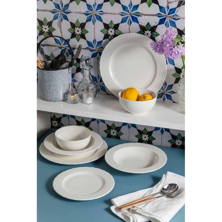 Jedálenská súprava 24 ks biela/porcelán
