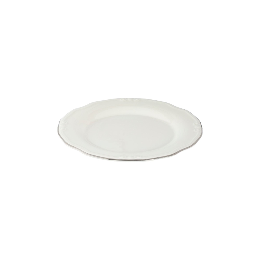 Jedálenská súprava 24 ks biela/strieborná/porcelán