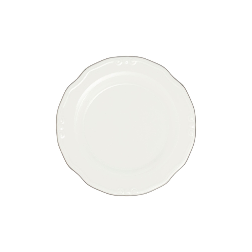 Jedálenská súprava 24 ks biela/strieborná/porcelán