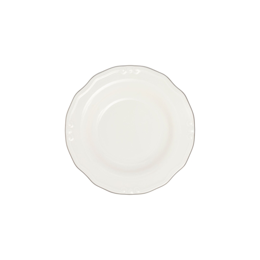 Jedálenská súprava 24 ks biela/strieborná/porcelán