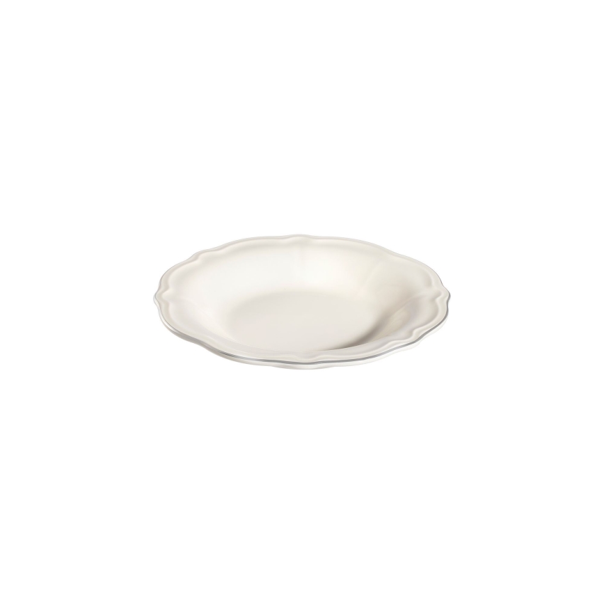 Jedálenská súprava 24 ks biela/strieborná/porcelán