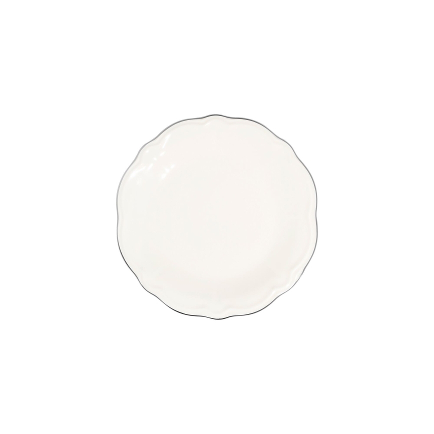 Jedálenská súprava 24 ks biela/strieborná/porcelán