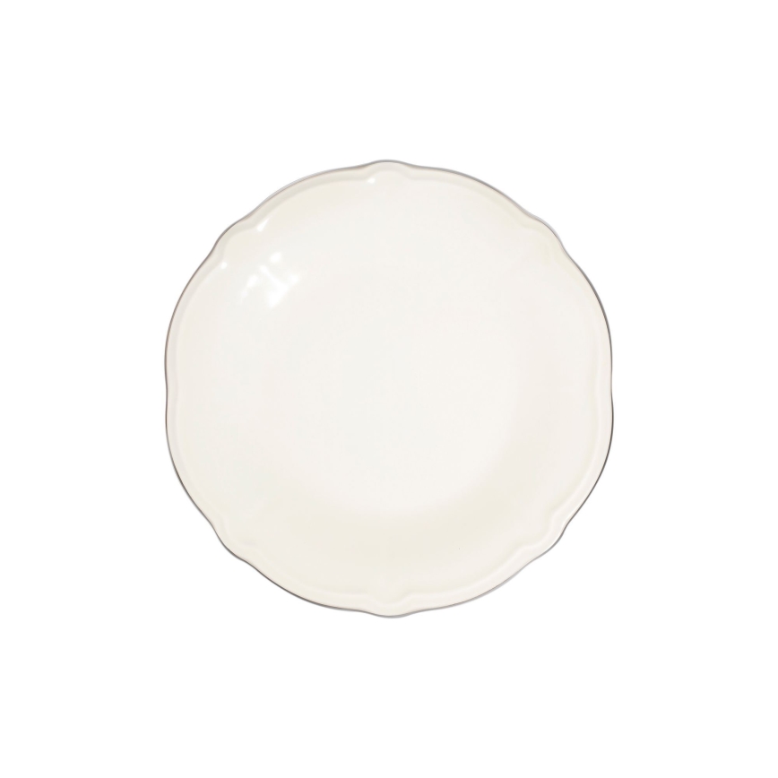 Jedálenská súprava 24 ks biela/strieborná/porcelán