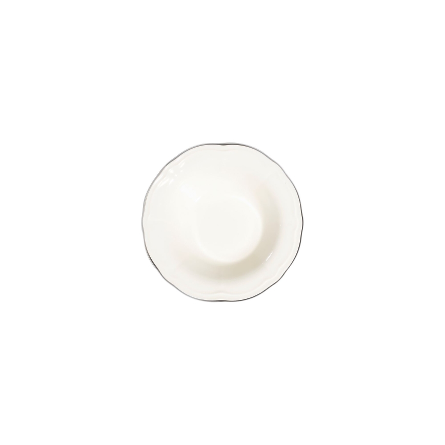 Jedálenská súprava 24 ks biela/strieborná/porcelán