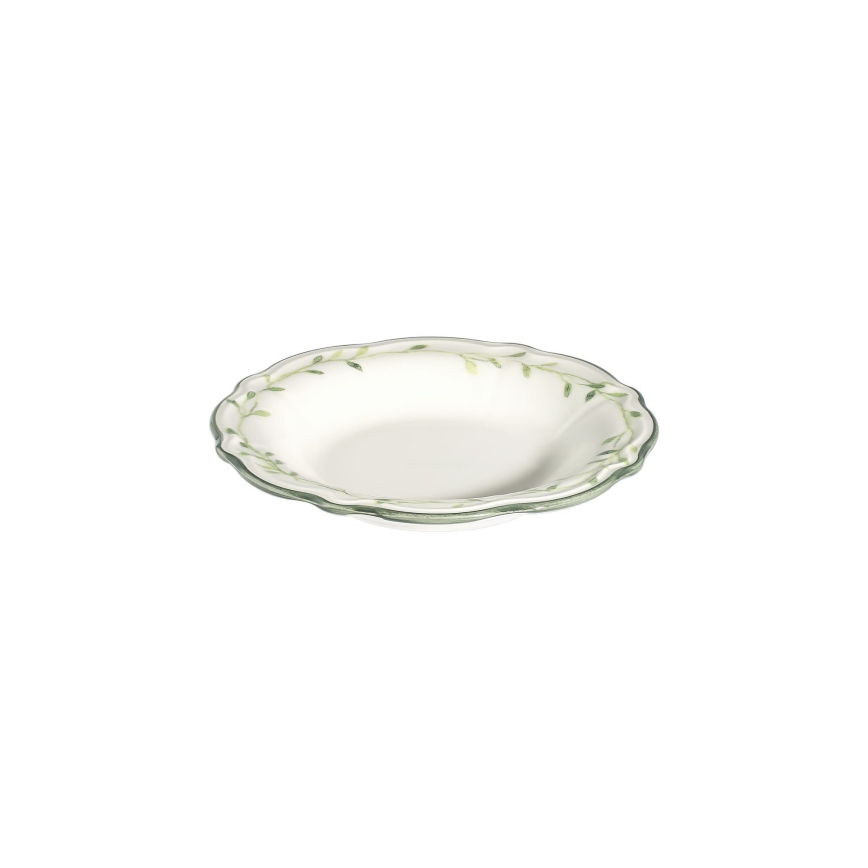 Jedálenská súprava 24 ks biela/zelená/porcelán