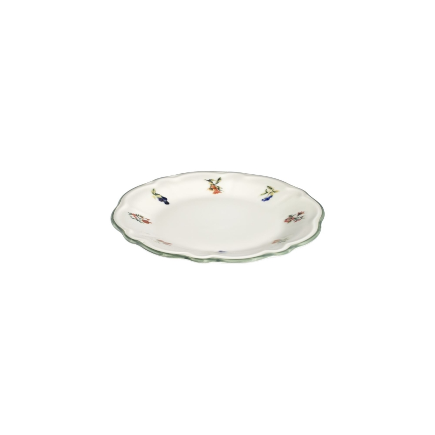 Jedálenská súprava 24 ks biela/zelená/porcelán