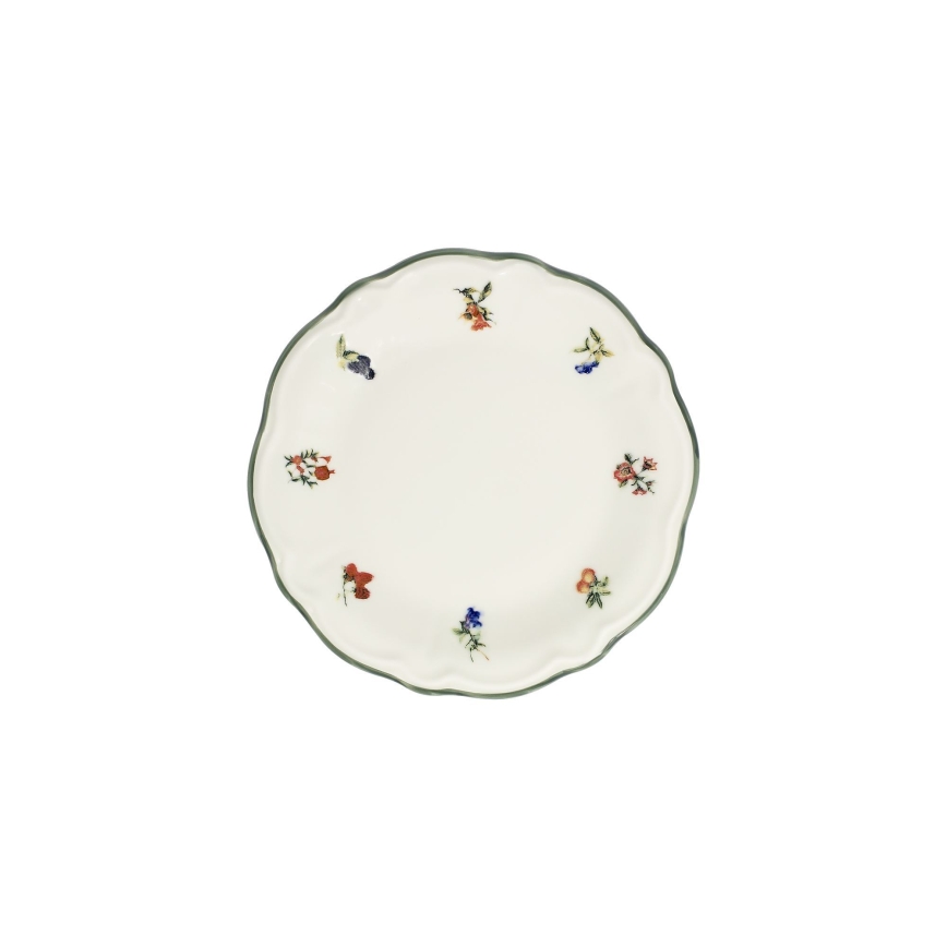 Jedálenská súprava 24 ks biela/zelená/porcelán