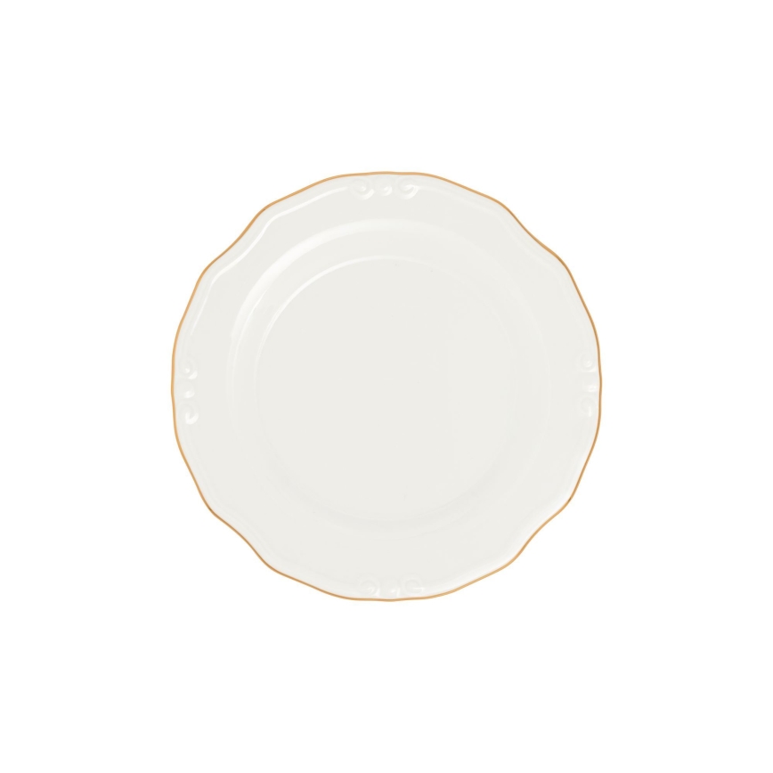 Jedálenská súprava 24 ks biela/zlatá/porcelán