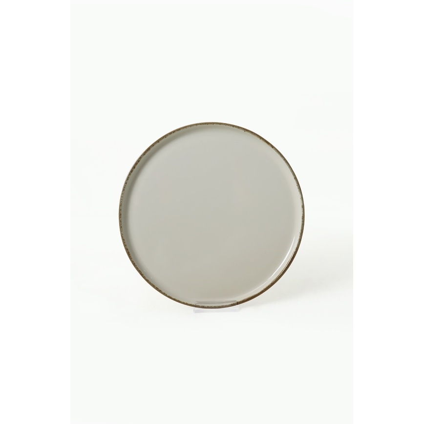 Jedálenská súprava 24 ks krémová/hnedá/keramika