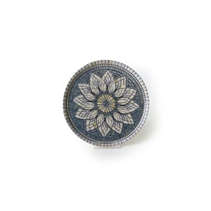 Jedálenská súprava 24 ks, modrá/krémová, z kameniny