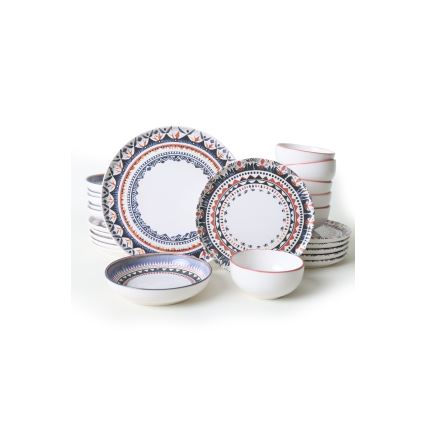 Jedálenská súprava 24 ks pestrofarebná/kamenina