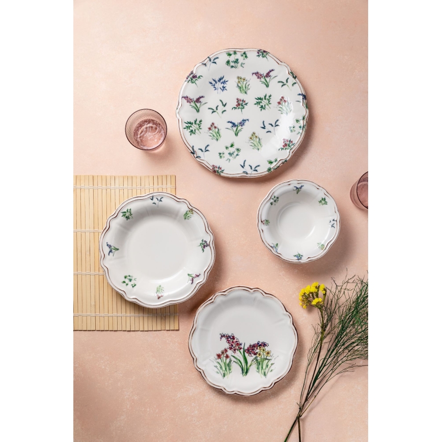 Jedálenská súprava 24 ks pestrofarebná/porcelán