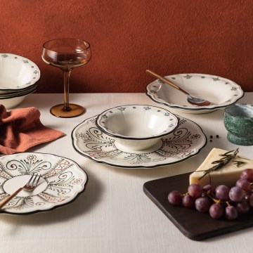 Jedálenská súprava 24 ks pestrofarebná/porcelán