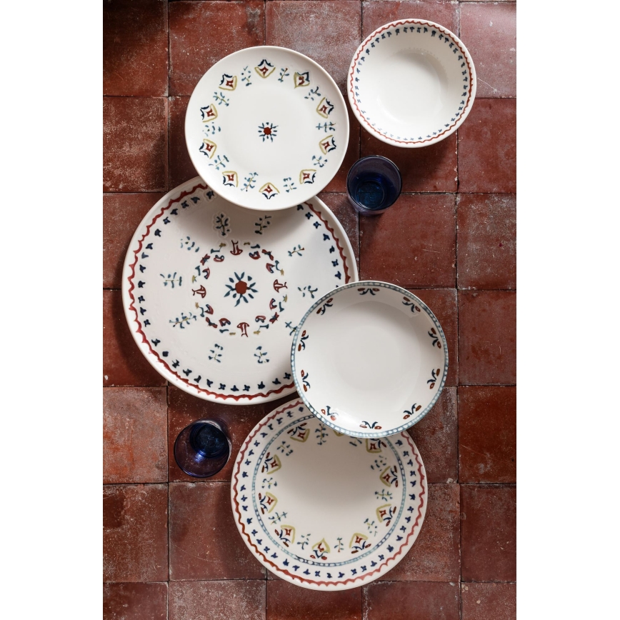 Jedálenská súprava 24 ks pestrofarebná/porcelán