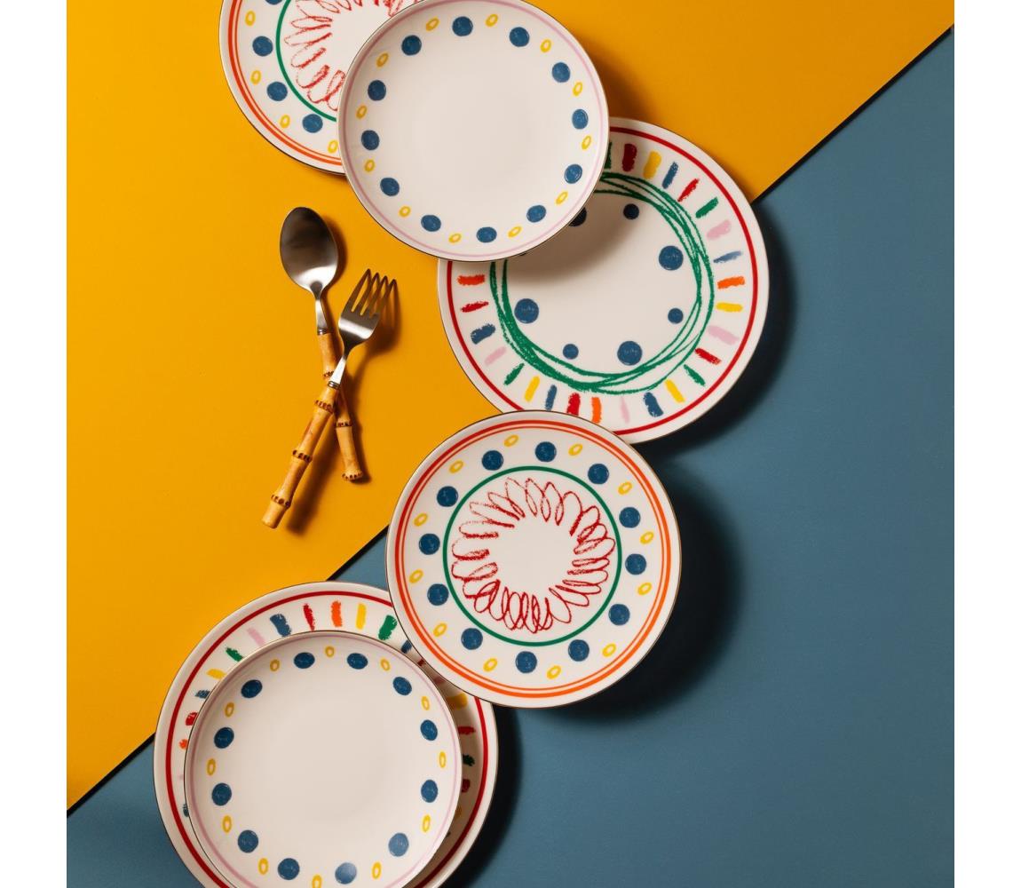 Jedálenská súprava 24 ks pestrofarebná/porcelán 667PRS1138