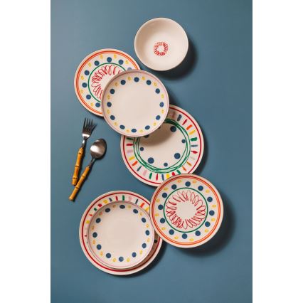 Jedálenská súprava 24 ks pestrofarebná/porcelán