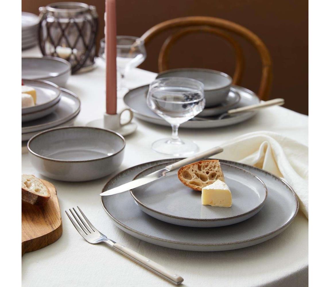 Jedálenská súprava 24 ks sivá/porcelán 710KTP4514
