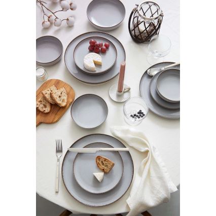 Jedálenská súprava 24 ks sivá/porcelán