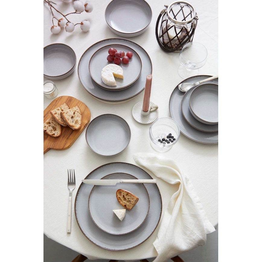 Jedálenská súprava 24 ks sivá/porcelán