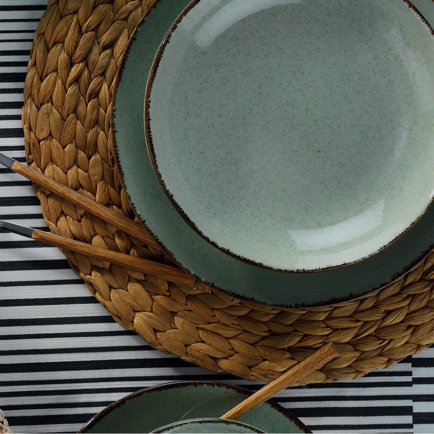 Jedálenská súprava 24 ks zelená/porcelán