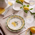 Jedálenská súprava 24 ks žltá/biela/zelená/porcelán
