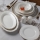 Jedálenská súprava 53 ks biela/zlatá/porcelán