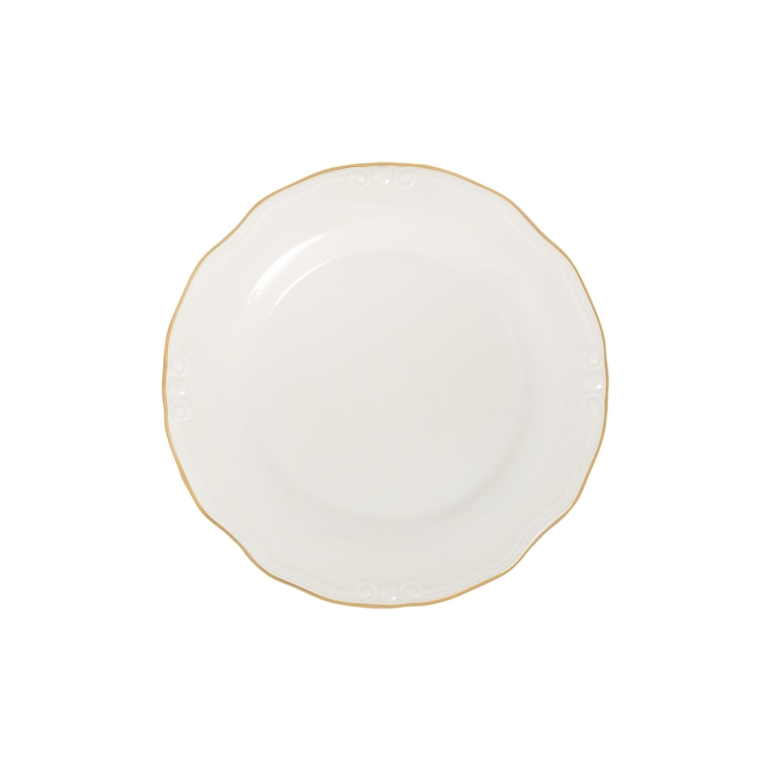Jedálenská súprava 53 ks biela/zlatá/porcelán
