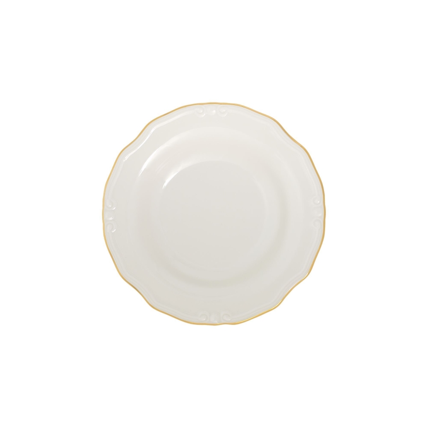 Jedálenská súprava 53 ks biela/zlatá/porcelán