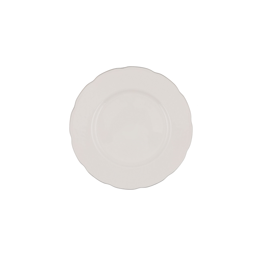 Jedálenská súprava 54 ks biela/strieborná/kostný porcelán