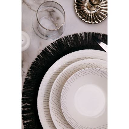 Jedálenská súprava 62 ks biela/strieborná/porcelán