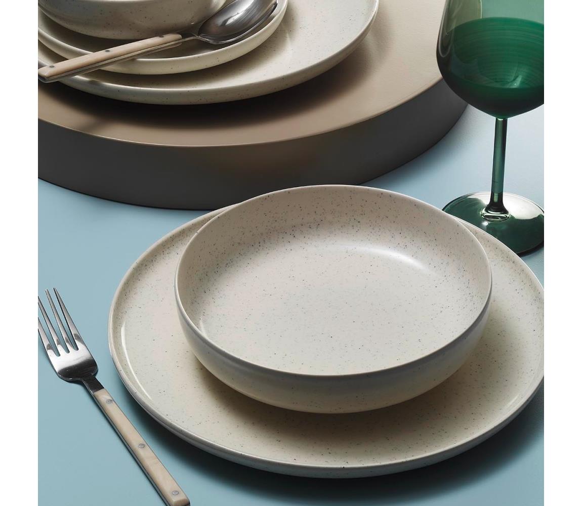 Jedálenská súprava 8 ks, béžová, porcelán 719KTP9784