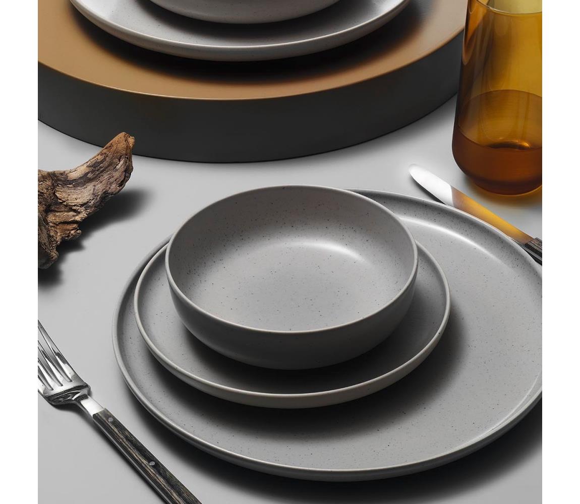 Jedálenská súprava 8 ks sivá/porcelán 719KTP9783