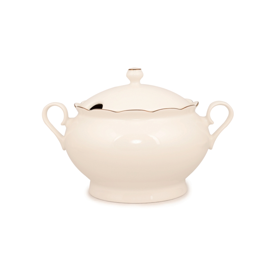 Jedálenská súprava 83 ks biela/medená/porcelán