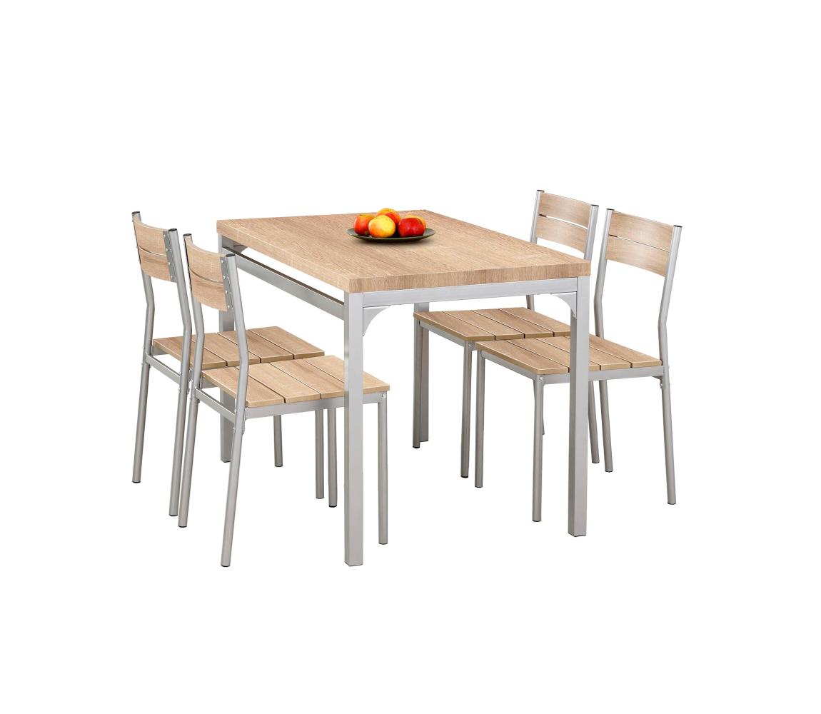 Halmar Jedálenský set MALCOLM 110 x 70 cm, kov/dub sonoma V-CH-MALCOLM-ZESTAW-SONOMA