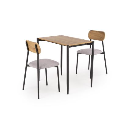Jedálenský set NANDO 84x54 cm sivý/hnedý/čierny