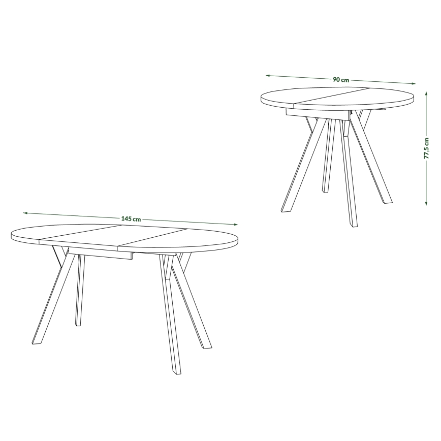 Jedálenský stôl ARTUR dub artisan/čierny